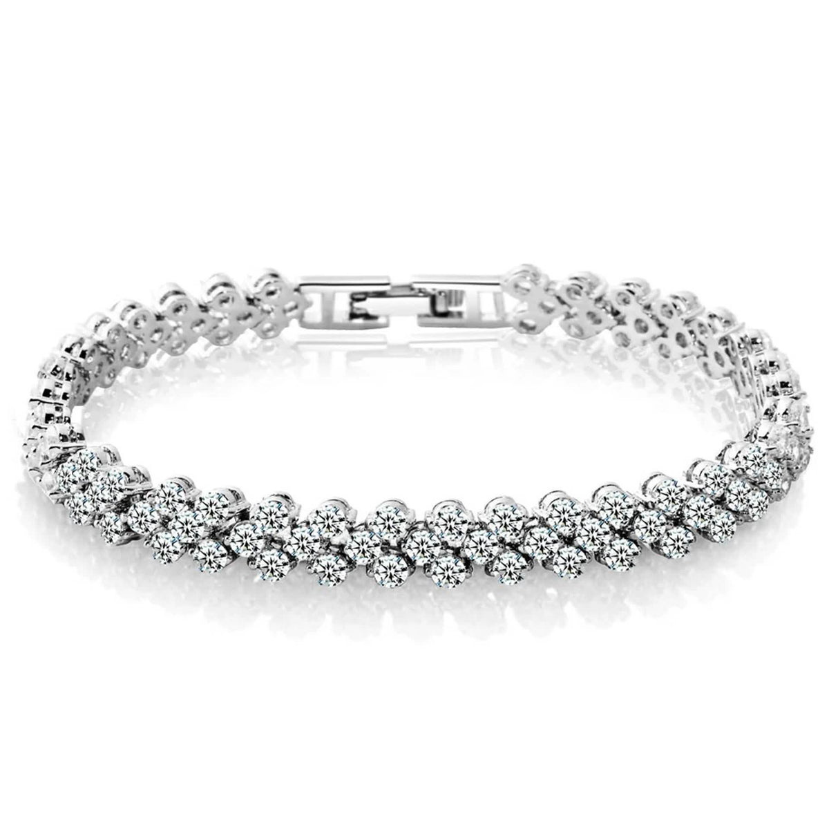 Fashion Women Silver Crystal Diamond Bracelet - A-1 Thread Vault