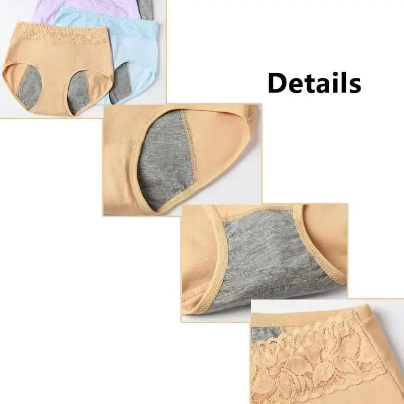 Female Physiological Pants Leak Proof Menstrual Women Underwear Period Panties Cotton Health Seamless Briefs In the waist Warm - A-1 Thread Vault