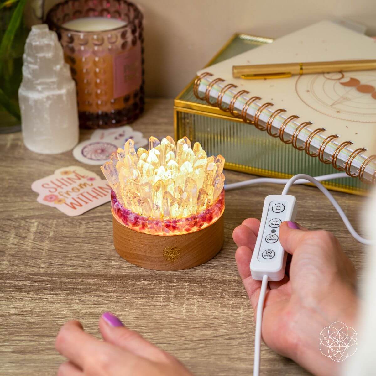 Find My Peace - Quartz & Tourmaline Lamp of Blooming Tranquility - A-1 Thread Vault