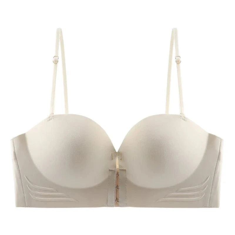 FINETOO Front Closure Sexy Push Up Bra Women Invisible Bras Underwear Lingerie For Female Brassiere Strapless Seamless Bralette - A-1 Thread Vault