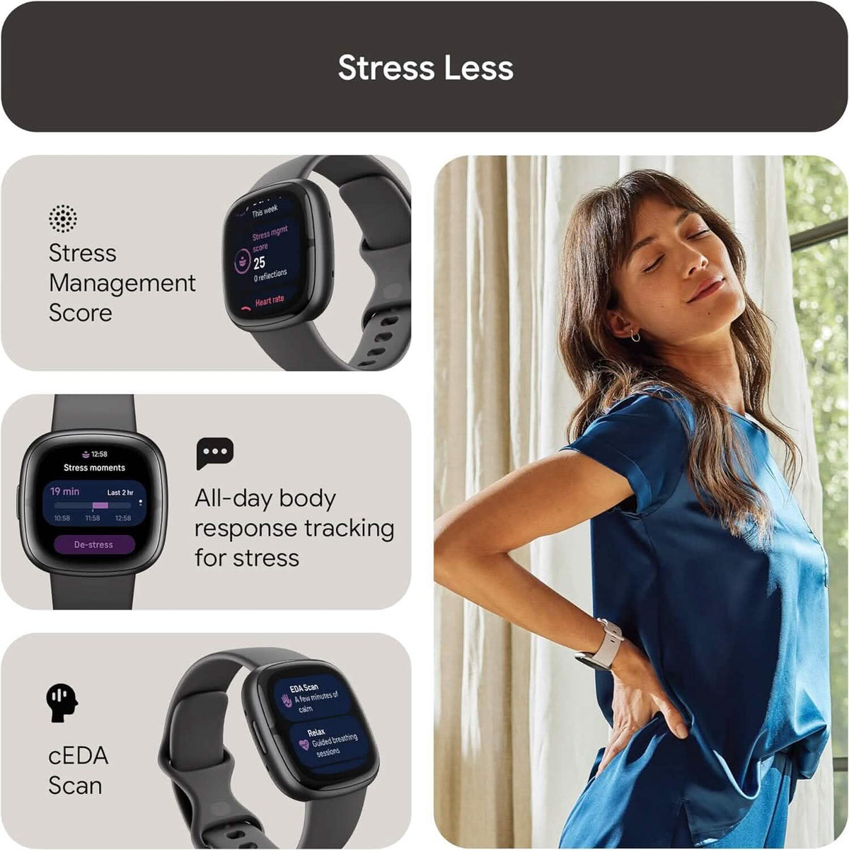 Fitbit Sense 2 Advanced Health and Fitness Smartwatch (Refurbished) - A-1 Thread Vault