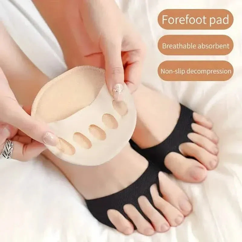 Five-Toe Forefoot Pads For Women High Heels, Shock Absorption Half Insoles, Toe Pad Inserts - A-1 Thread Vault