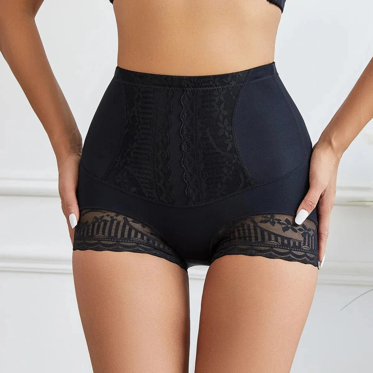 Flarixa Lace High Waist Tummy Control Boyshorts Boxer For Women Soft Shorts Panties Shapewear Underwear - A-1 Thread Vault