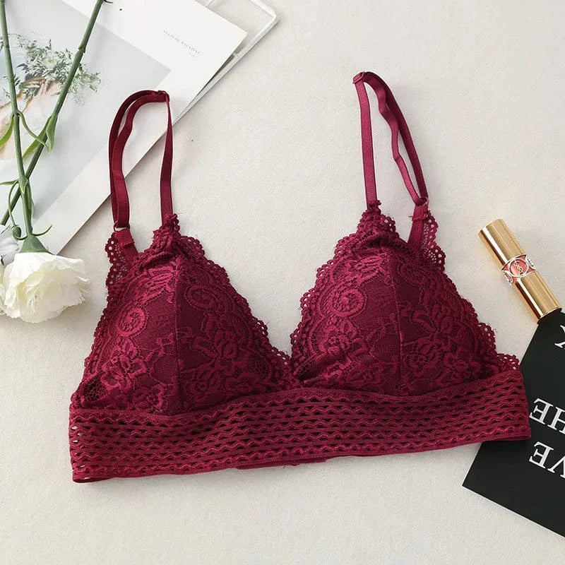Floral Lace Bralette Girls Non-Wire Push Up Bras For Women Soft Sexy Intimates Brassiere V-neck Lingerie Female Underwear - A-1 Thread Vault