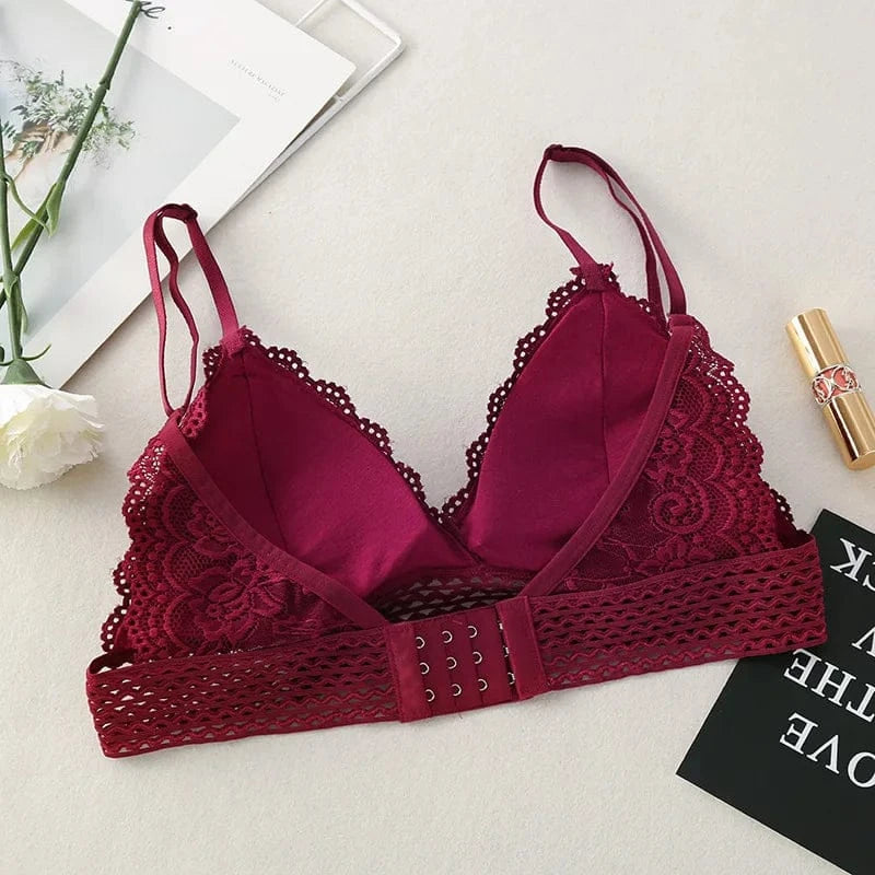 Floral Lace Bralette Girls Non-Wire Push Up Bras For Women Soft Sexy Intimates Brassiere V-neck Lingerie Female Underwear - A-1 Thread Vault
