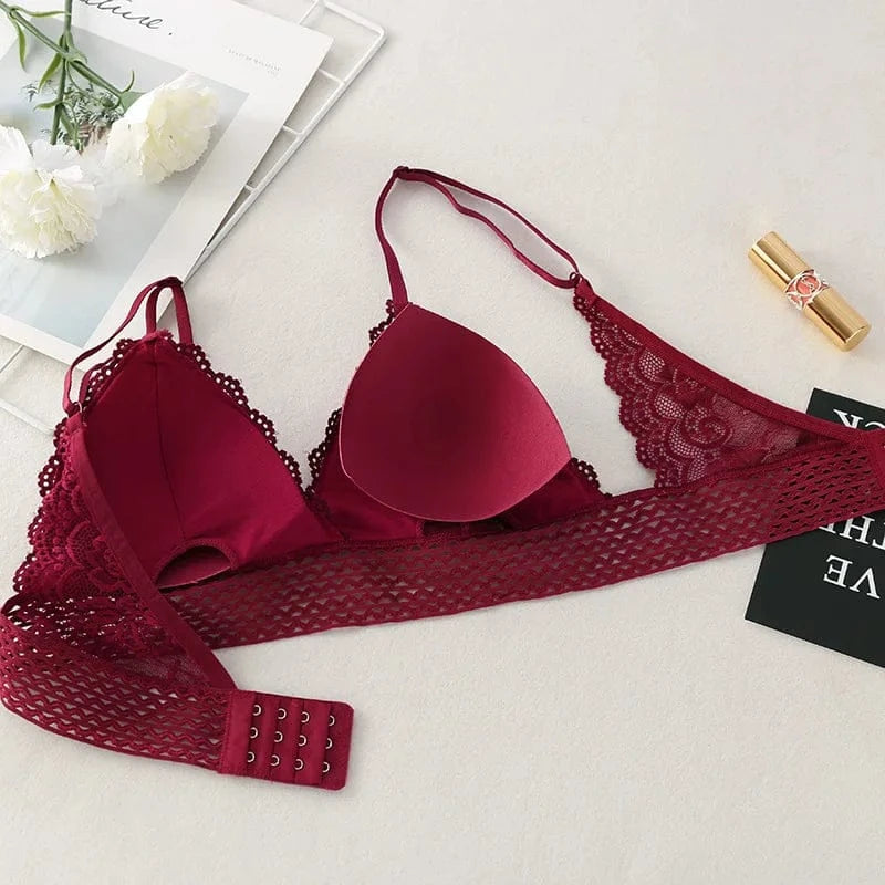 Floral Lace Bralette Girls Non-Wire Push Up Bras For Women Soft Sexy Intimates Brassiere V-neck Lingerie Female Underwear - A-1 Thread Vault