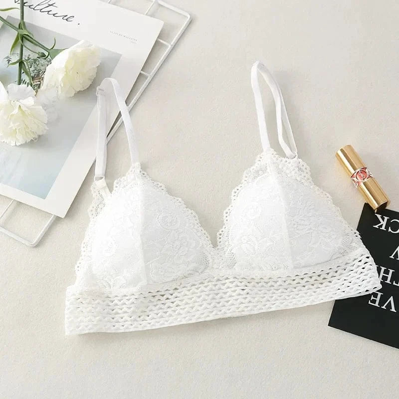 Floral Lace Bralette Girls Non-Wire Push Up Bras For Women Soft Sexy Intimates Brassiere V-neck Lingerie Female Underwear - A-1 Thread Vault