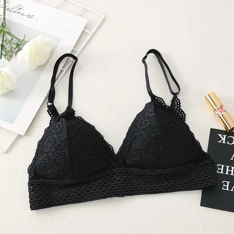Floral Lace Bralette Girls Non-Wire Push Up Bras For Women Soft Sexy Intimates Brassiere V-neck Lingerie Female Underwear - A-1 Thread Vault