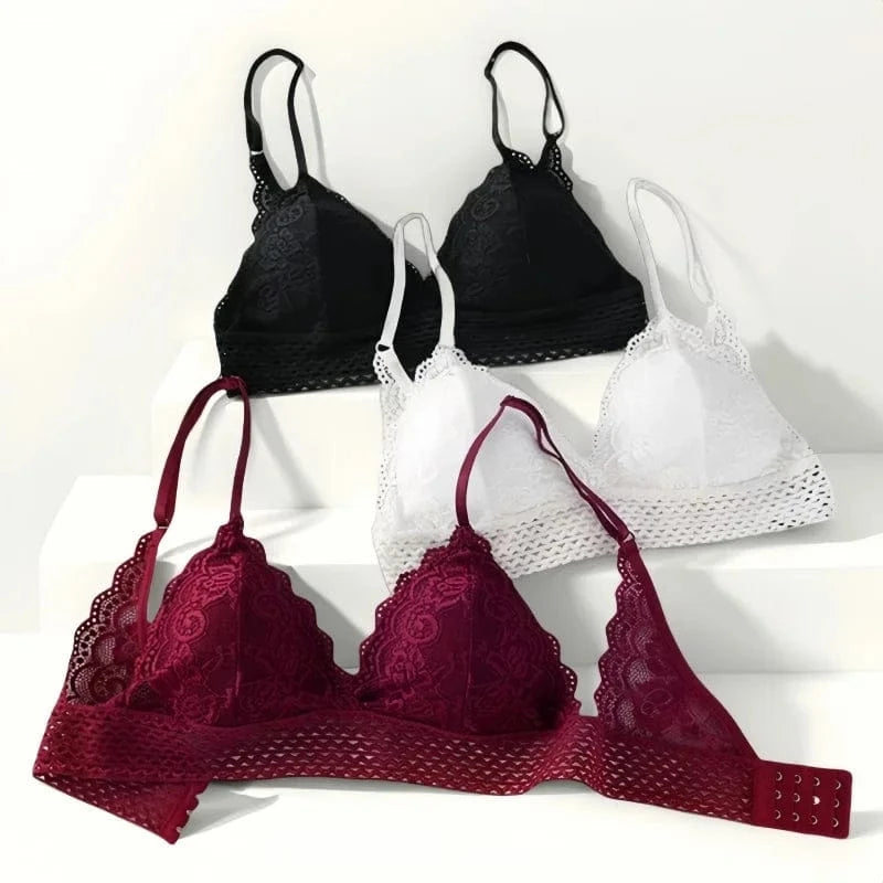 Floral Lace Bralette Girls Non-Wire Push Up Bras For Women Soft Sexy Intimates Brassiere V-neck Lingerie Female Underwear - A-1 Thread Vault