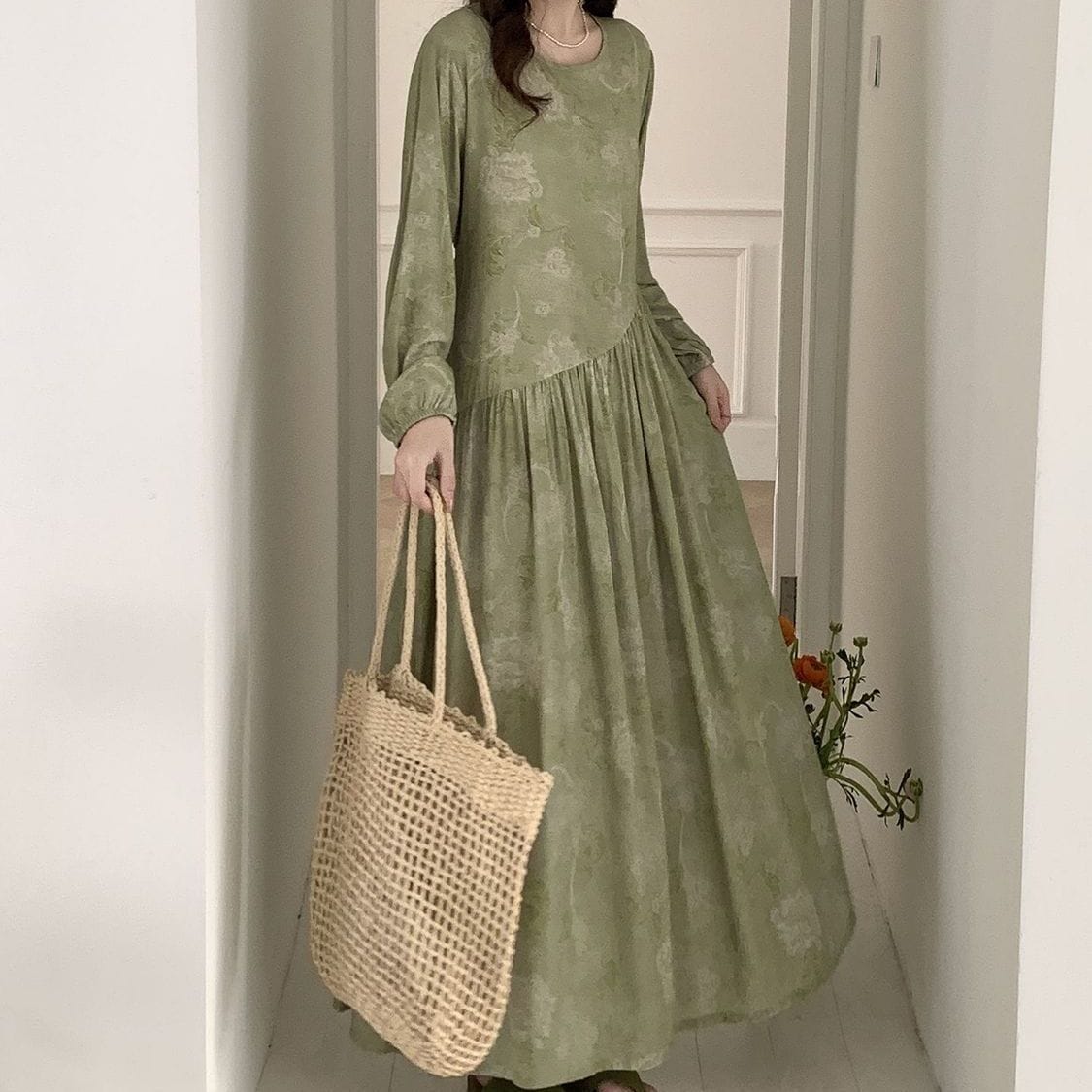 Floral Print Maxi Dress(MS425) - A-1 Thread Vault