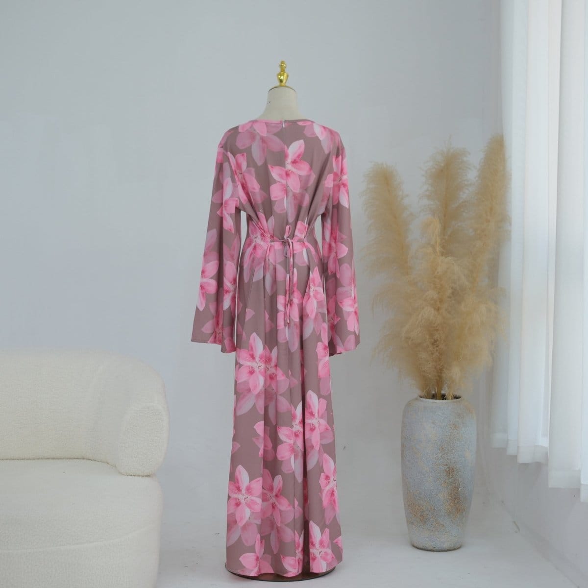 Floral Print Washed Crinkle Maxi Dress(MS437) - A-1 Thread Vault