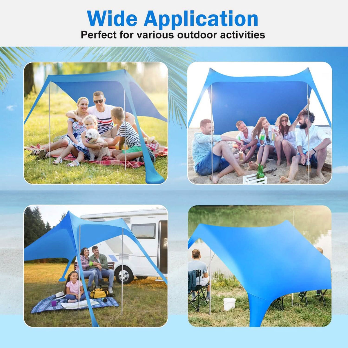 Foldable Beach Canopy Tent Collapsible Shade - A-1 Thread Vault
