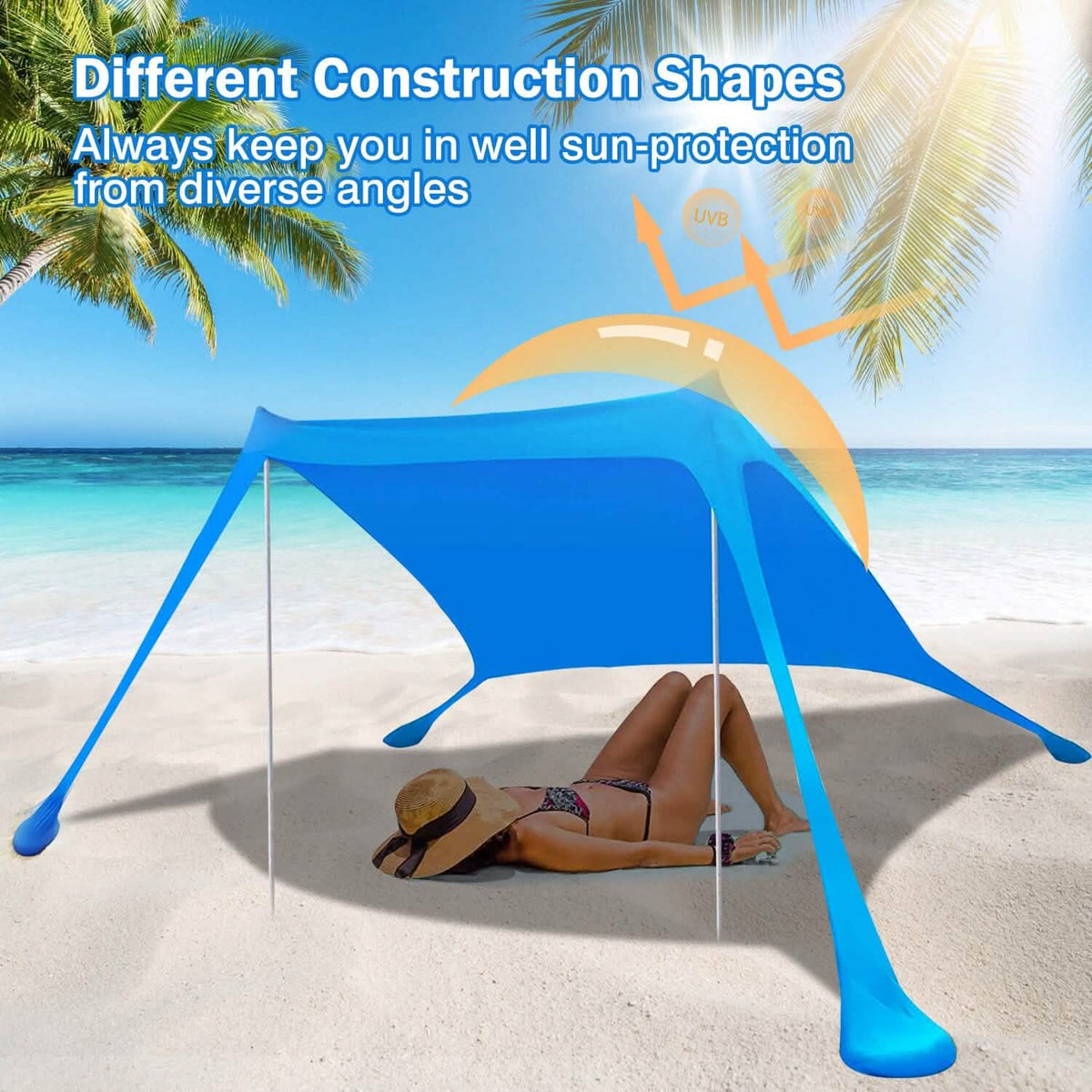 Foldable Beach Canopy Tent Collapsible Shade - A-1 Thread Vault
