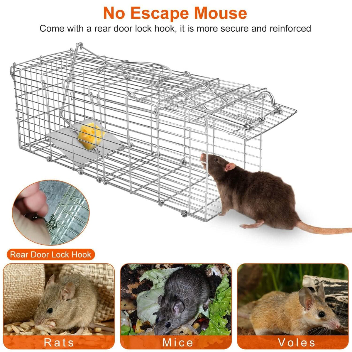 Foldable Rat Trap Cage Humane Live Rodent Trap Cage - A-1 Thread Vault