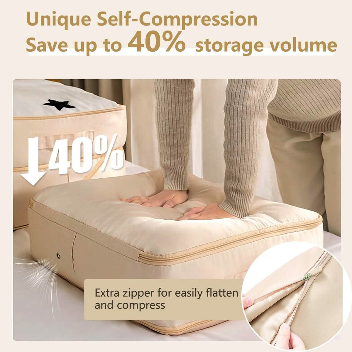 Foldable Storage Bag with Dual Zippers - A-1 Thread Vault