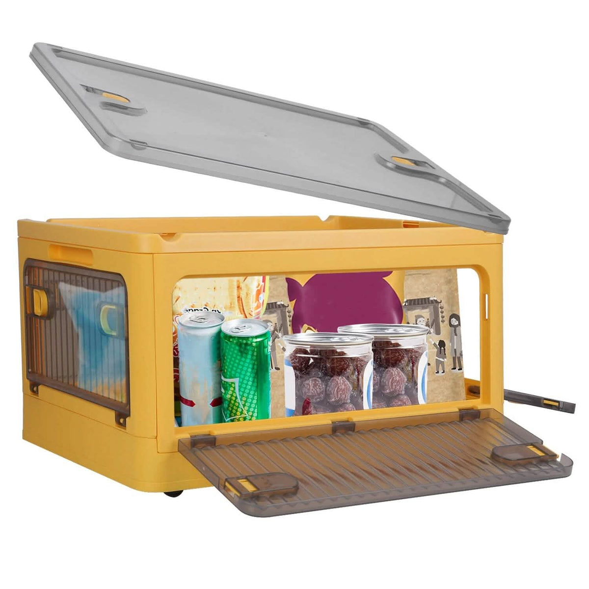 Foldable Storage Bins with Lid 4 Doors Collapsible Stackable with Lock - A-1 Thread Vault