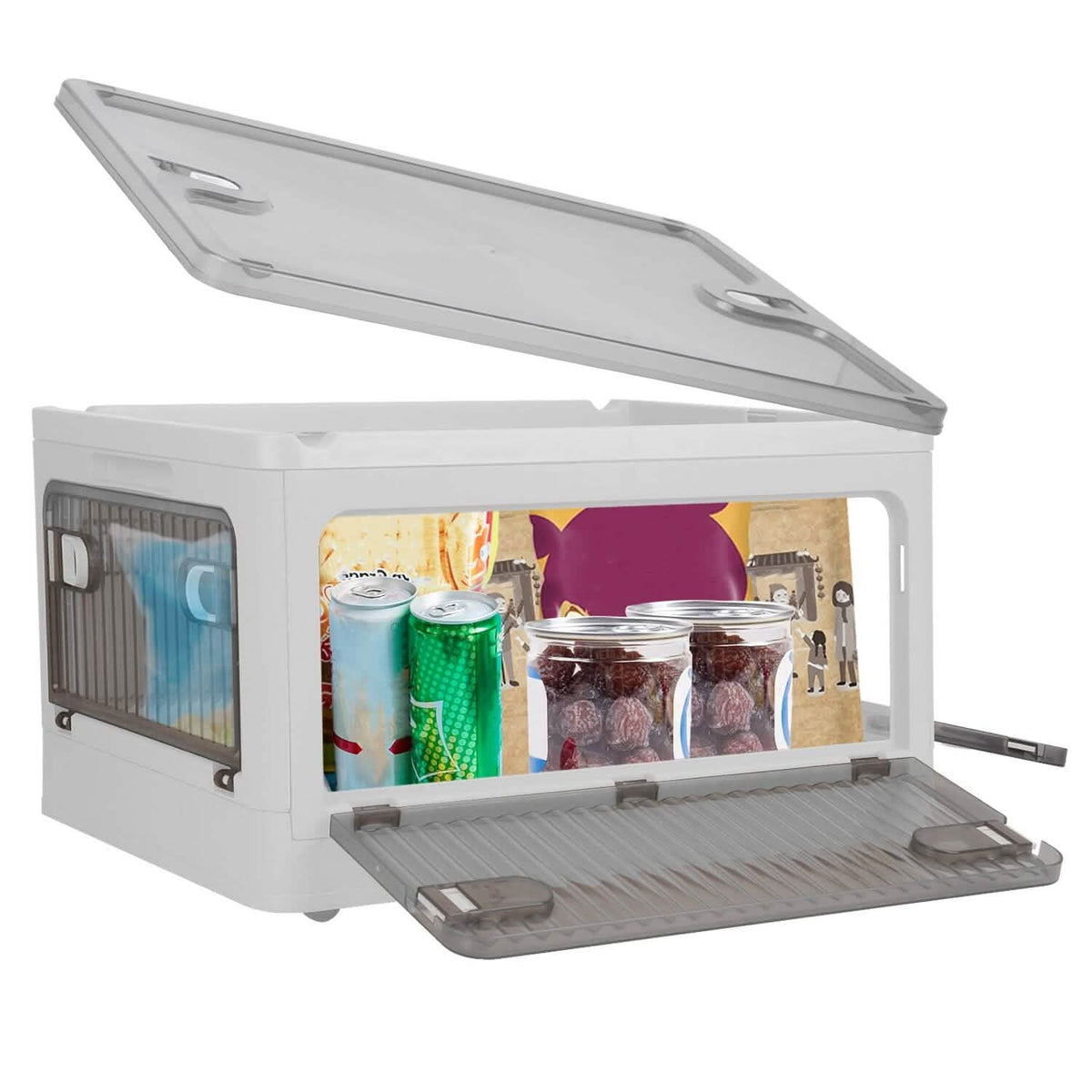 Foldable Storage Bins with Lid 4 Doors Collapsible Stackable with Lock - A-1 Thread Vault