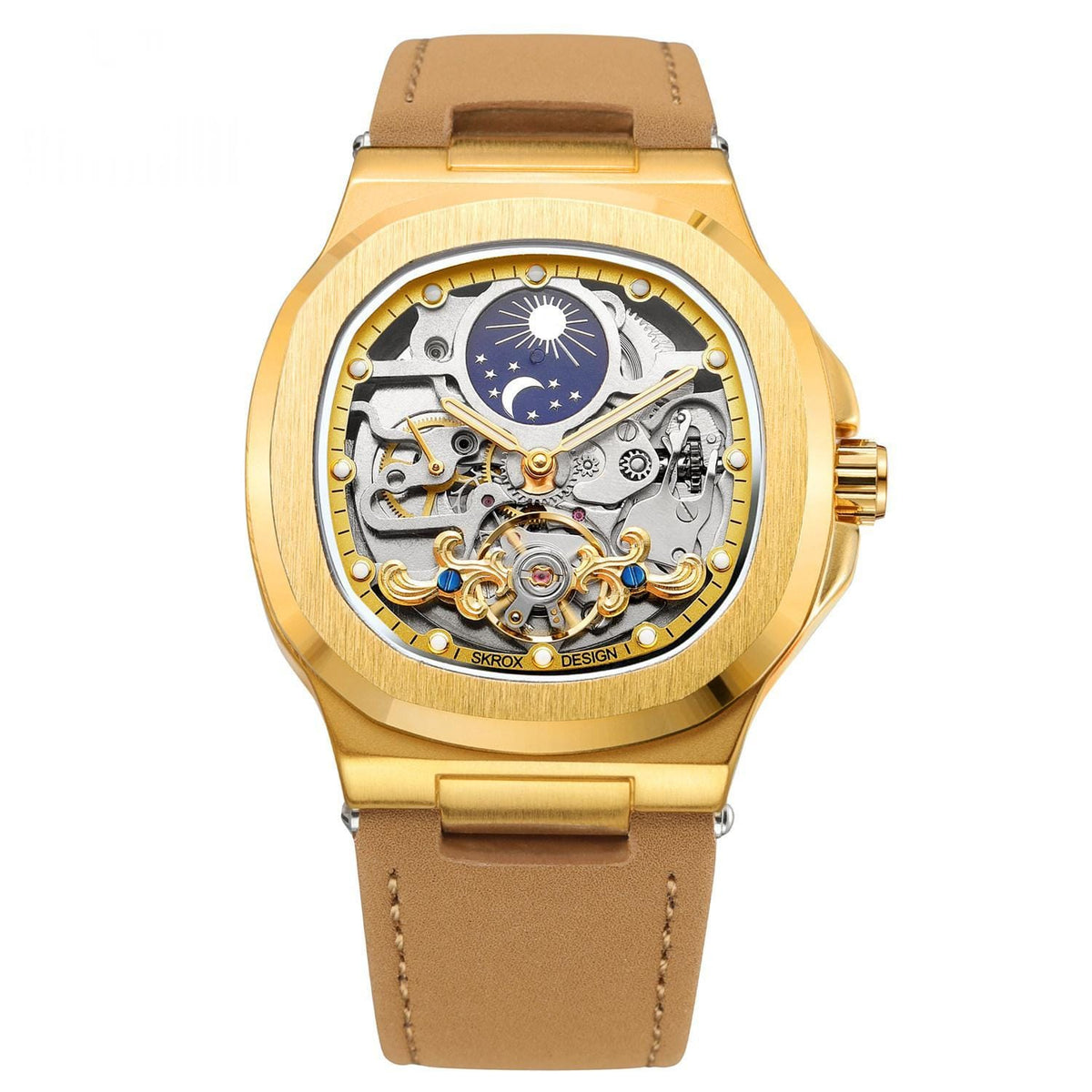 Full-automatic Mechanical Tourbillon Hollow Men's Watch - A-1 Thread Vault