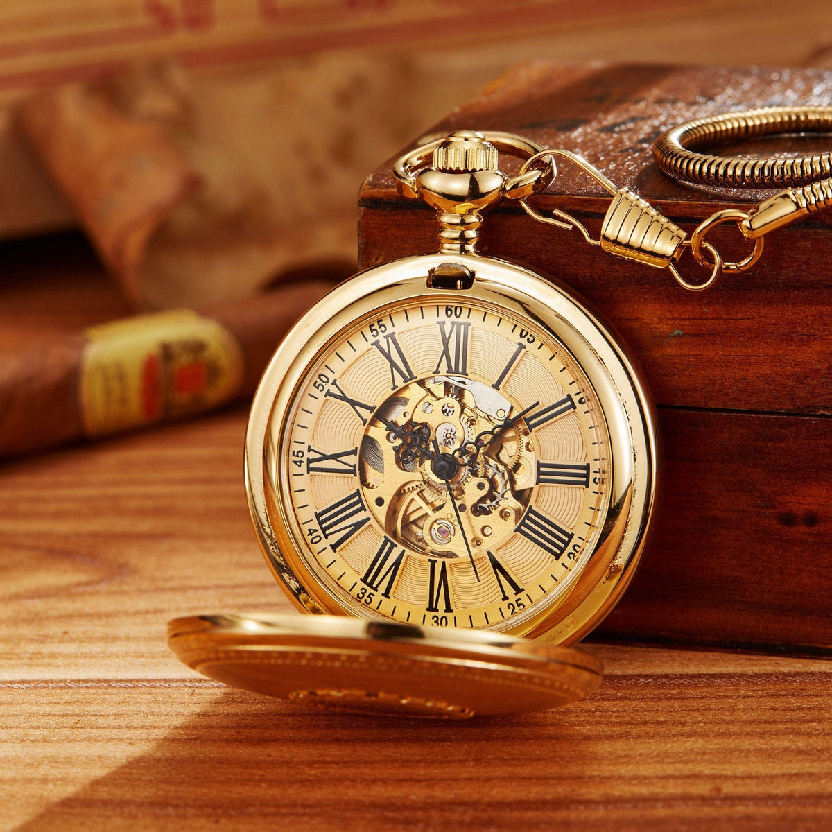 Fully Automatic Movement Flip-Open Engraved Pocket Watch - A-1 Thread Vault
