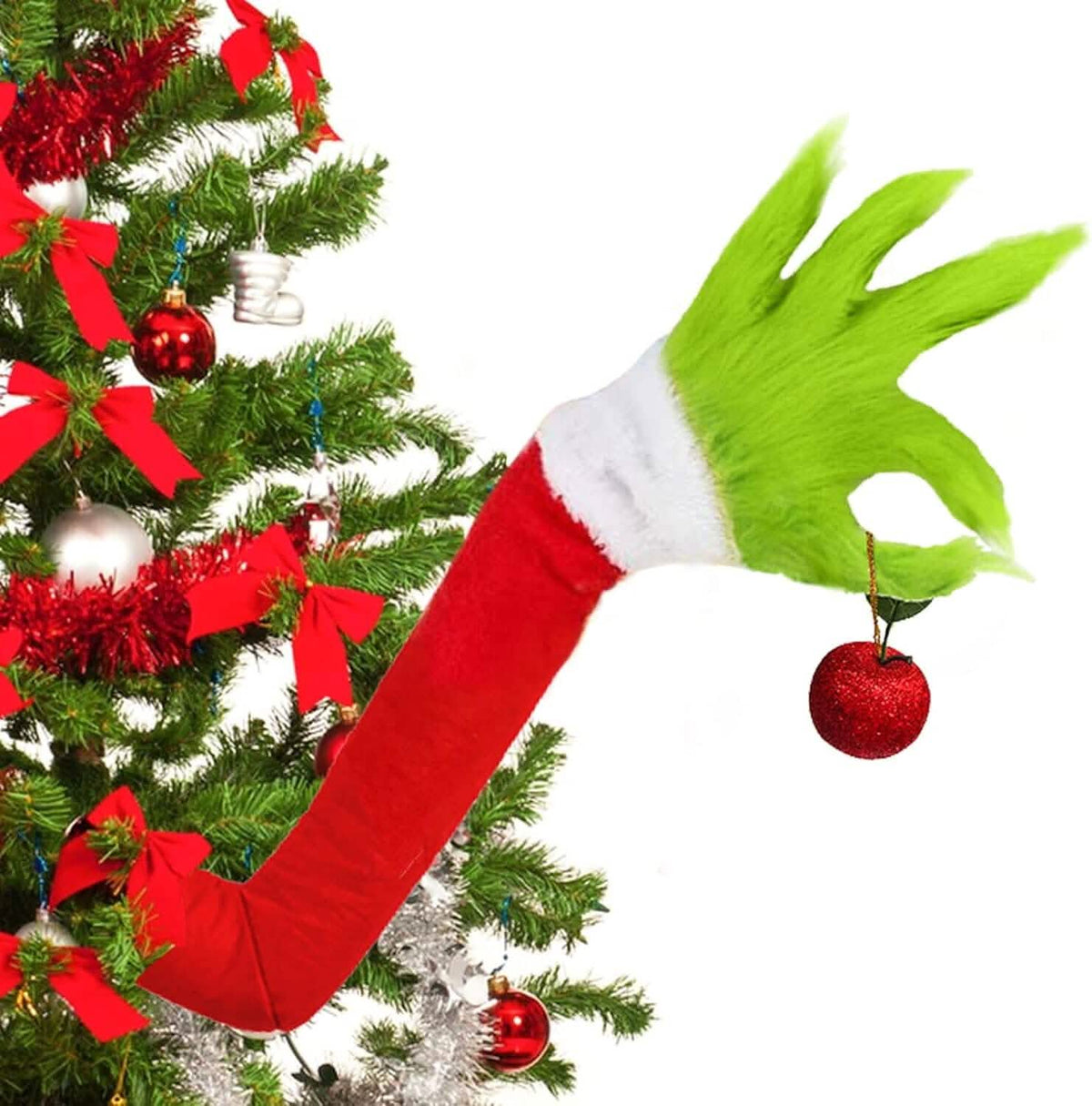 Furry Green Monster Elf Arms Hand for Christmas Tree Ornaments - A-1 Thread Vault