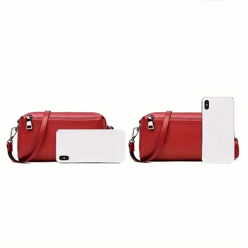 Genuine Leather Crossbody Bag Shoulder Small Square Bag - A-1 Thread Vault