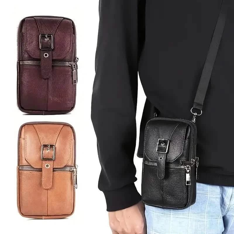 Genuine Leather Multifunctional Cell Phone Bag - A-1 Thread Vault