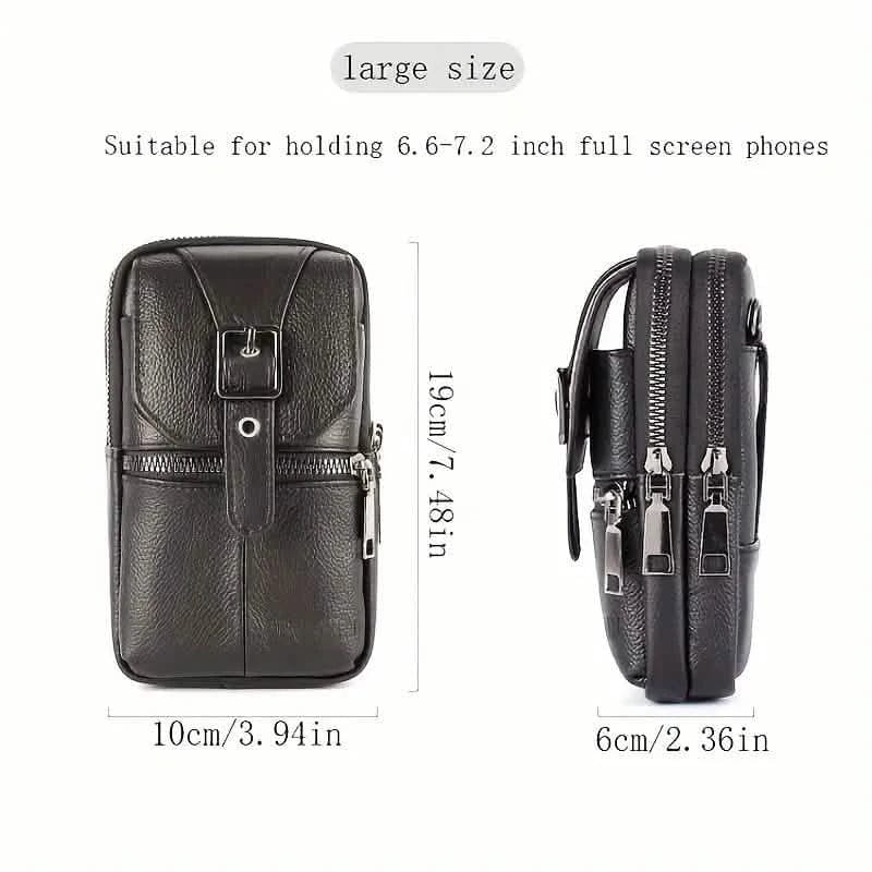 Genuine Leather Multifunctional Cell Phone Bag - A-1 Thread Vault