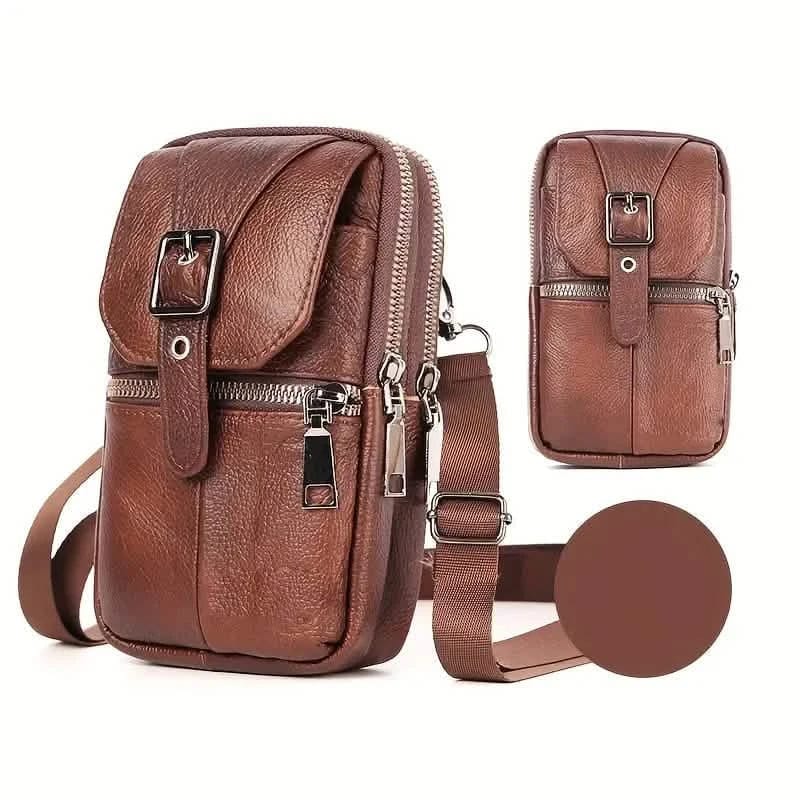 Genuine Leather Multifunctional Cell Phone Bag - A-1 Thread Vault