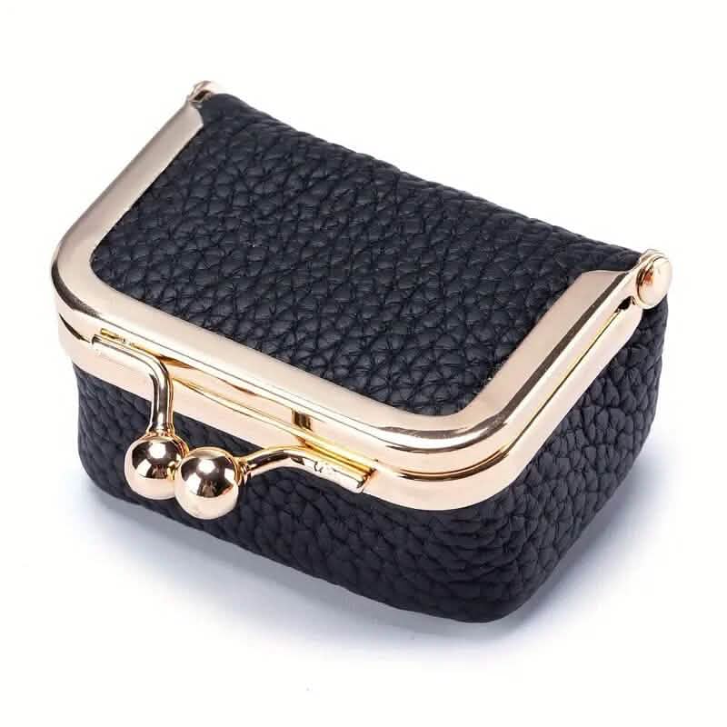 Genuine Leather Vintage-Inspired Coin Purse with Kiss Lock - A-1 Thread Vault