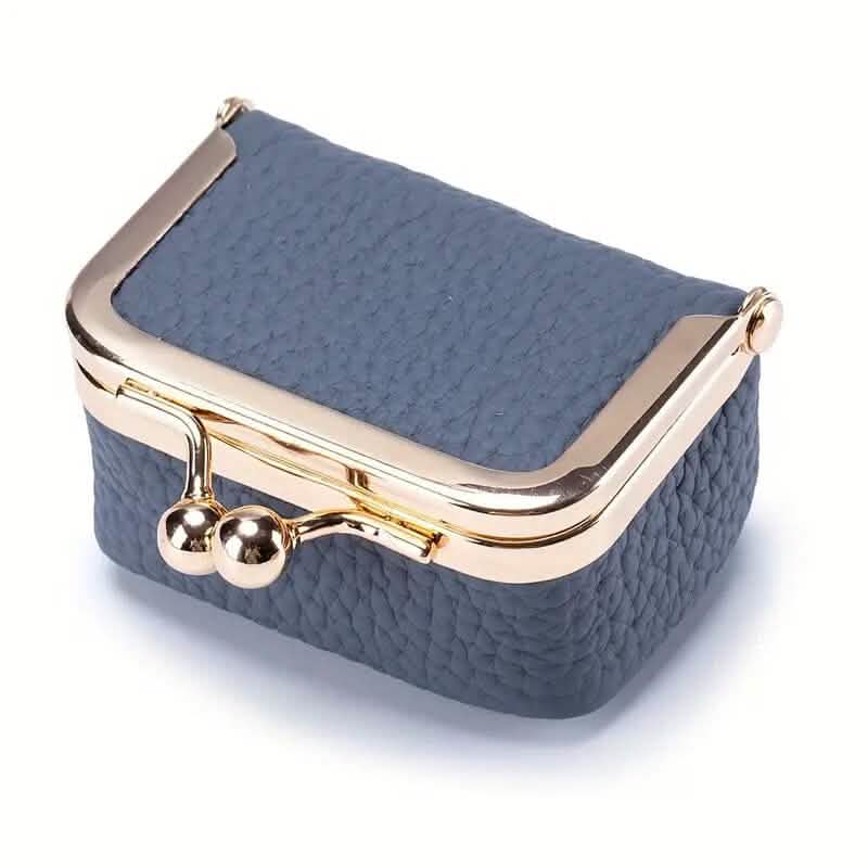 Genuine Leather Vintage-Inspired Coin Purse with Kiss Lock - A-1 Thread Vault