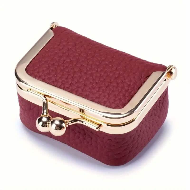 Genuine Leather Vintage-Inspired Coin Purse with Kiss Lock - A-1 Thread Vault
