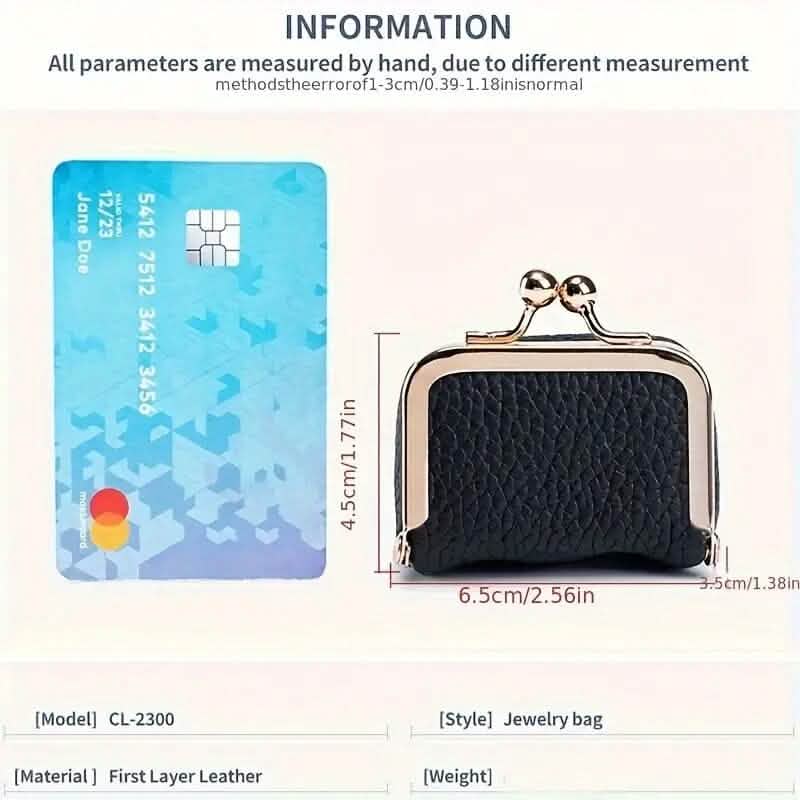 Genuine Leather Vintage-Inspired Coin Purse with Kiss Lock - A-1 Thread Vault