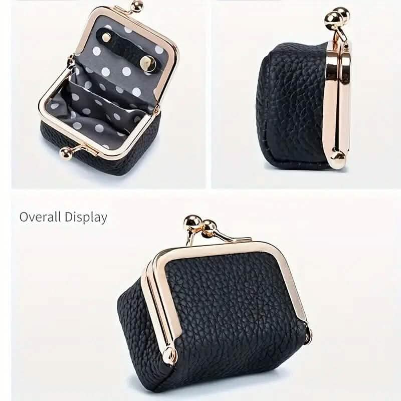 Genuine Leather Vintage-Inspired Coin Purse with Kiss Lock - A-1 Thread Vault