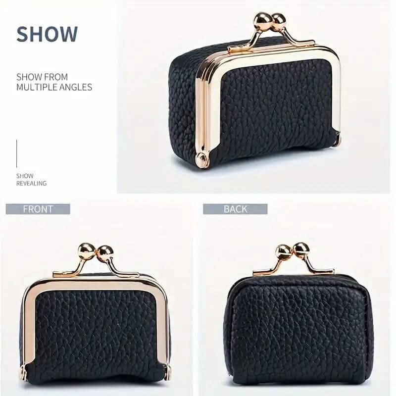 Genuine Leather Vintage-Inspired Coin Purse with Kiss Lock - A-1 Thread Vault
