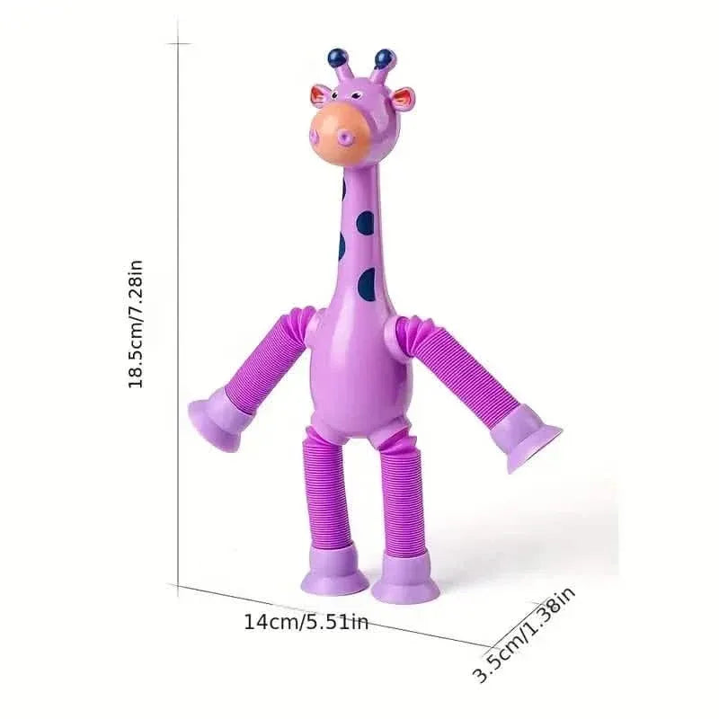 Giraffe Suction Cup Cartoon Creative Puzzle Toy, Stretching Tube, Telescopic Tube, Decompression - A-1 Thread Vault