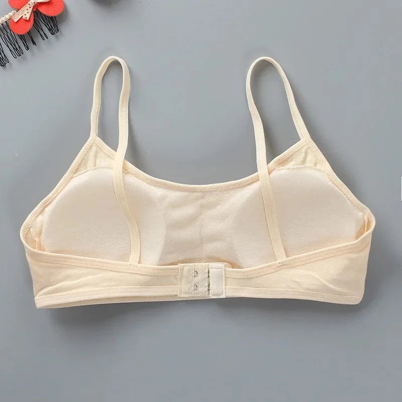 Girls Sports Bra Underwear Double Layer Thin Cotton Summer Suspender Bras with Breathable Sponge Pad No Steel Rings Training Bra - A-1 Thread Vault