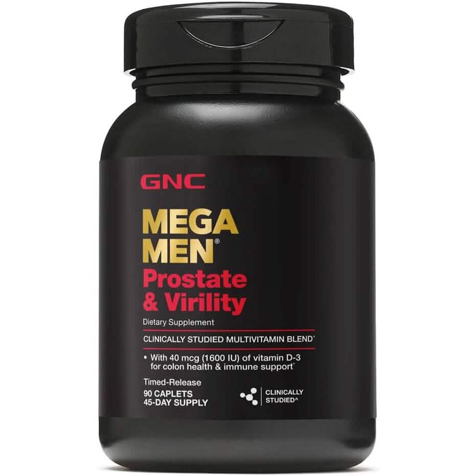 GNC Mega Men Prostate and Virility Supports Optimal Sexual Health and Prostate Health 90 Caplets - A-1 Thread Vault