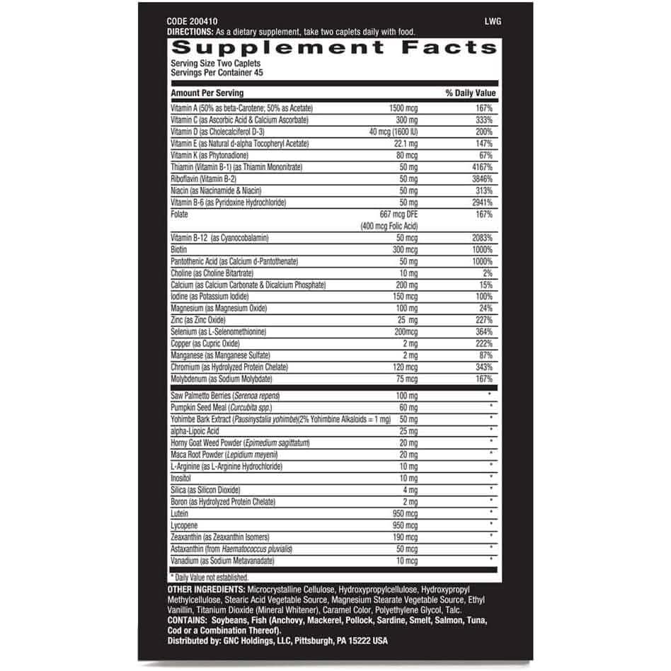 GNC Mega Men Prostate and Virility Supports Optimal Sexual Health and Prostate Health 90 Caplets - A-1 Thread Vault