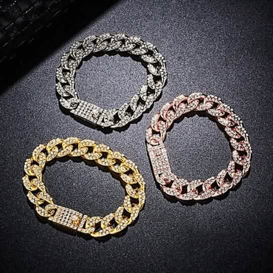 Gold Filled High Polish Finish Men's Bracelet Hip Hop Miami Cuban Link - A-1 Thread Vault