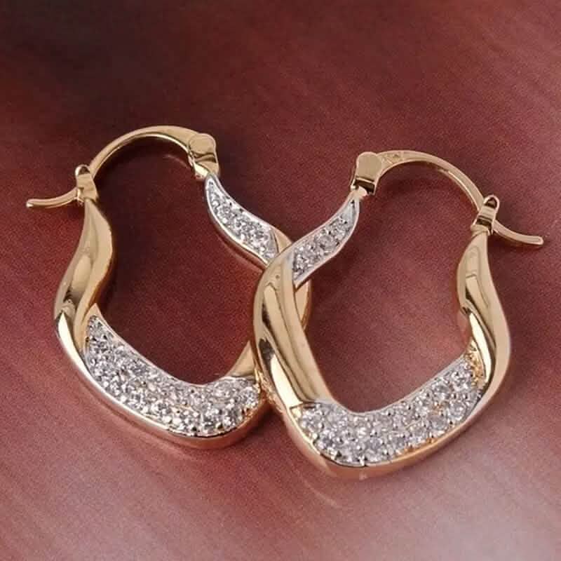 Golden Plated Zircon Jewelry Earrings - A-1 Thread Vault