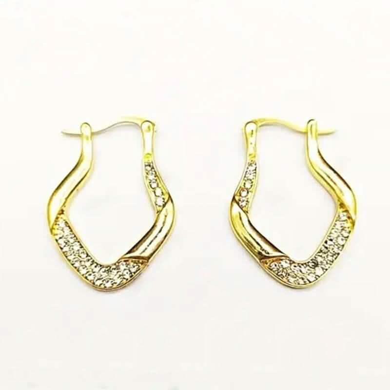 Golden Plated Zircon Jewelry Earrings - A-1 Thread Vault