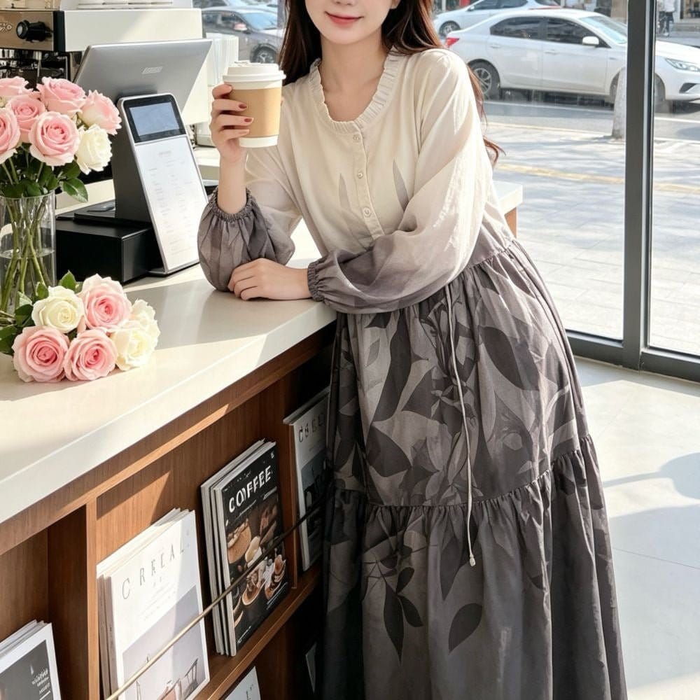 Gradient Tie-Dye Loose Maxi Dress(MS404) - A-1 Thread Vault