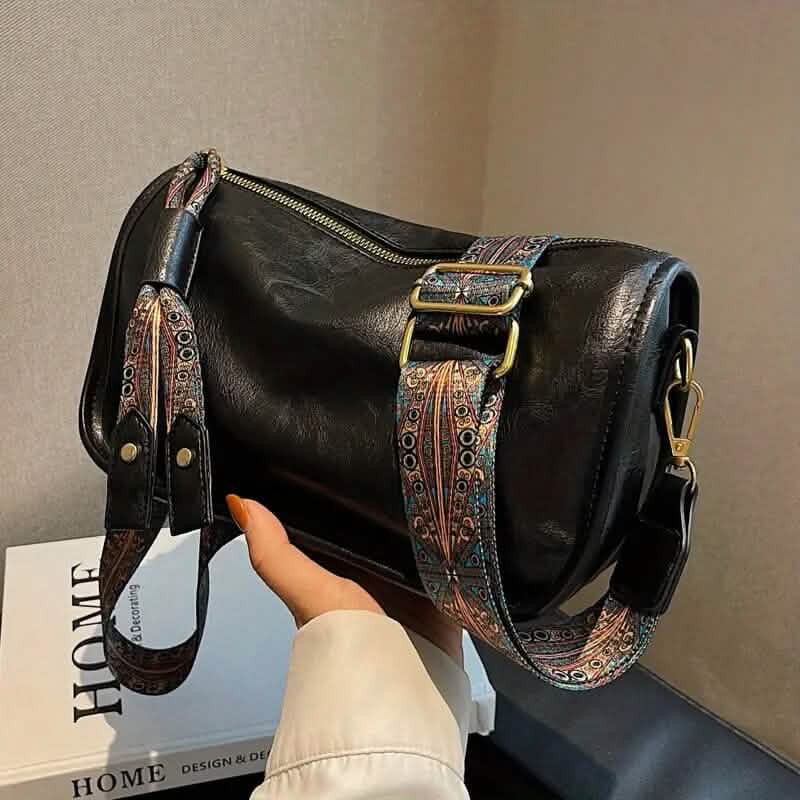 Graphic Pattern Zipper Crossbody Bag - A-1 Thread Vault