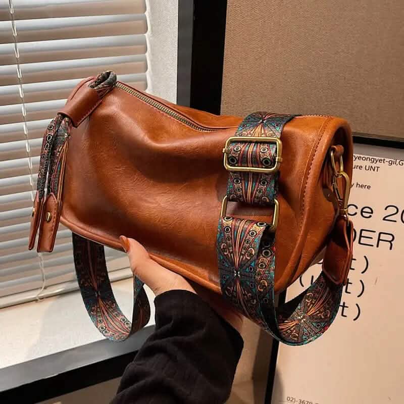 Graphic Pattern Zipper Crossbody Bag - A-1 Thread Vault