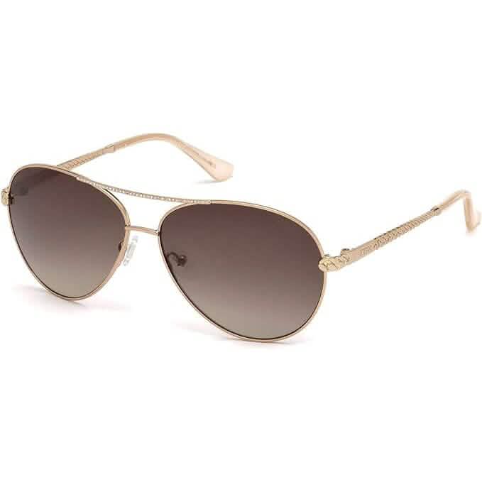 GUESS GU7470-S Pilot Sunglasses for Women + BUNDLE with Designer iWear Eyewear Care Kit (Refurbished) - A-1 Thread Vault