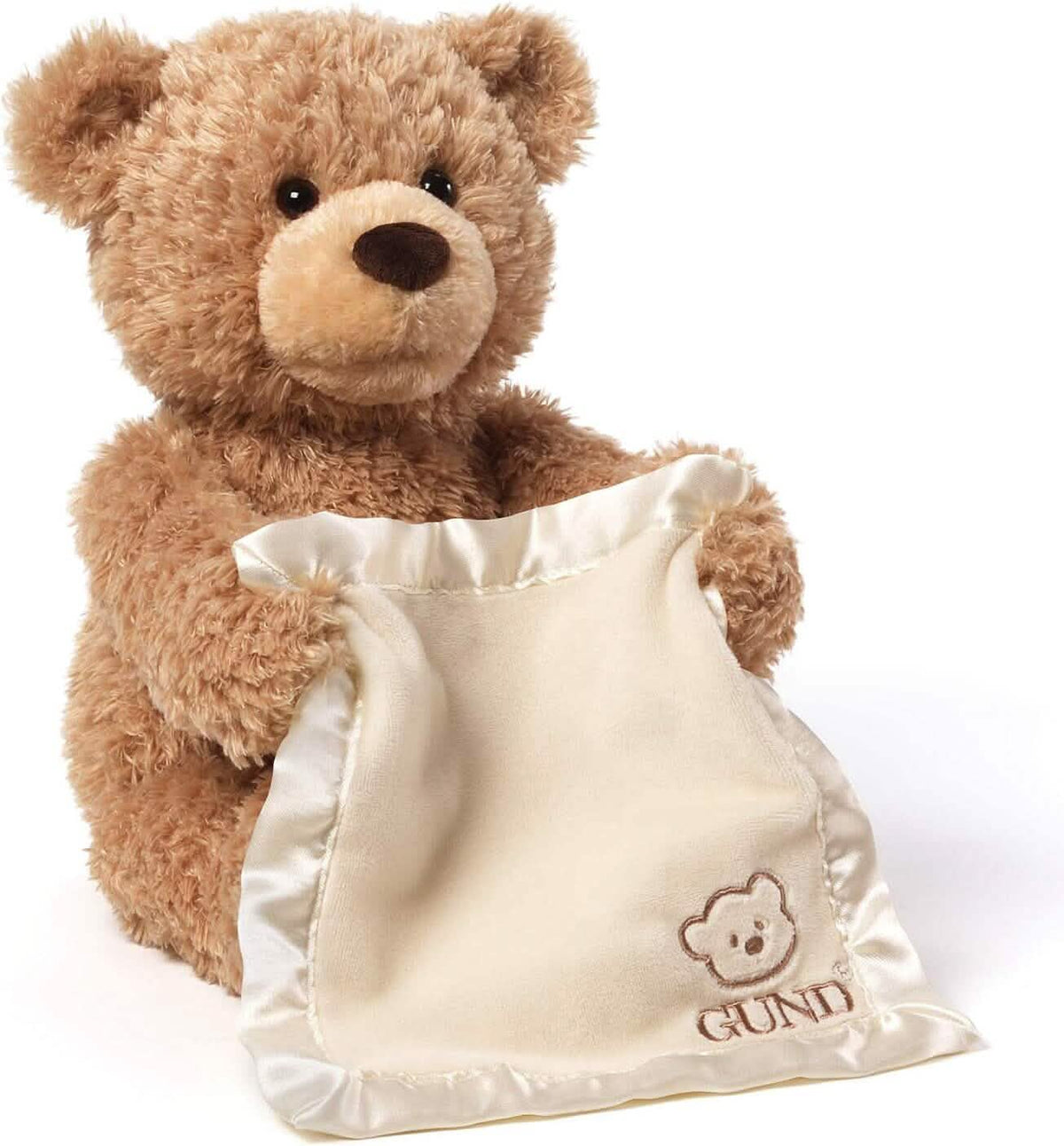 GUND Peek-A-Boo 11.5" Teddy Bear Animated Stuffed Animal Plush - A-1 Thread Vault