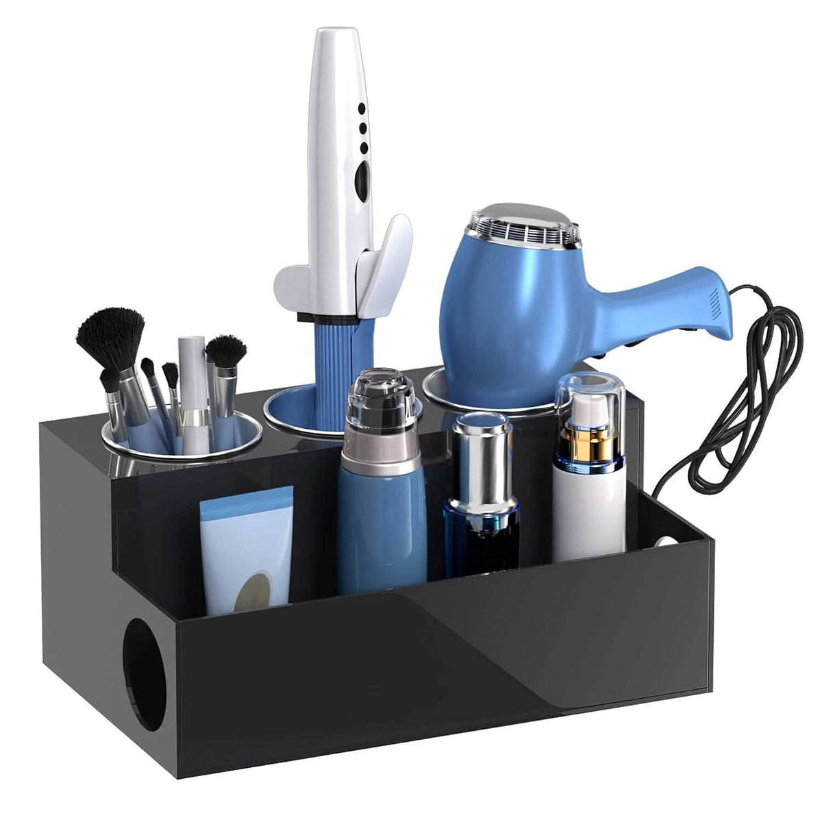 Hair Dryer Organizer with 3 Stainless Steel Cups - A-1 Thread Vault