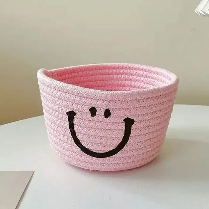 Happy Face Woven Storage Basket - A-1 Thread Vault