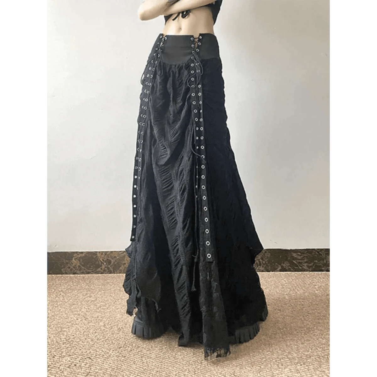 Harajuku Lace Bow A-Line Skirt - A-1 Thread Vault
