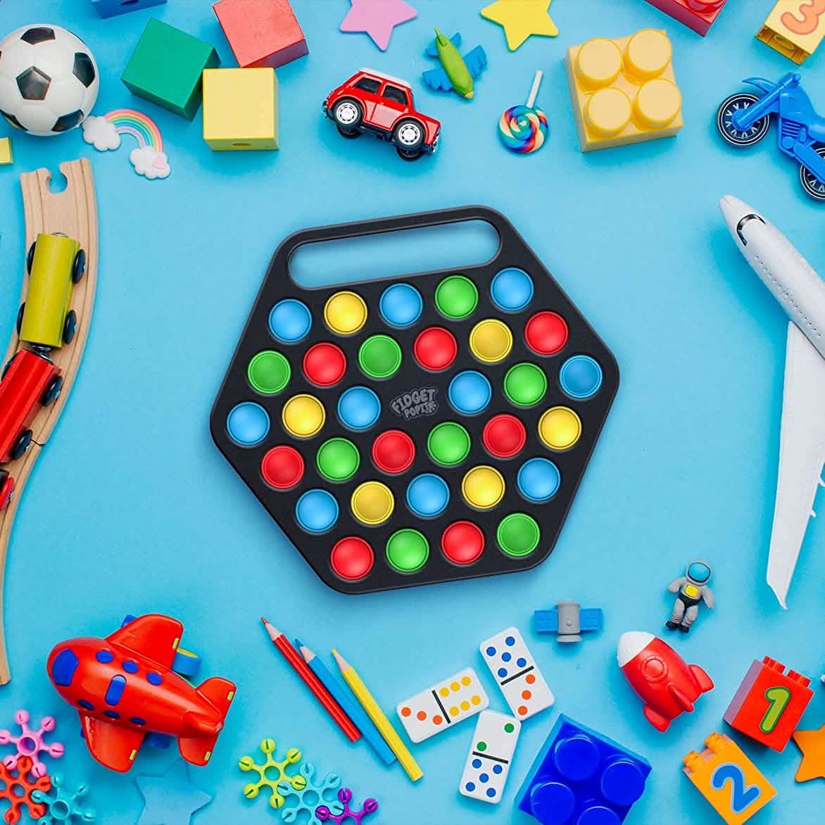 Hard Shell Pop it Fidget Toy Board with Carrying Handle for Adults & Kids - A-1 Thread Vault
